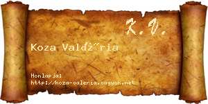 Koza Valéria névjegykártya